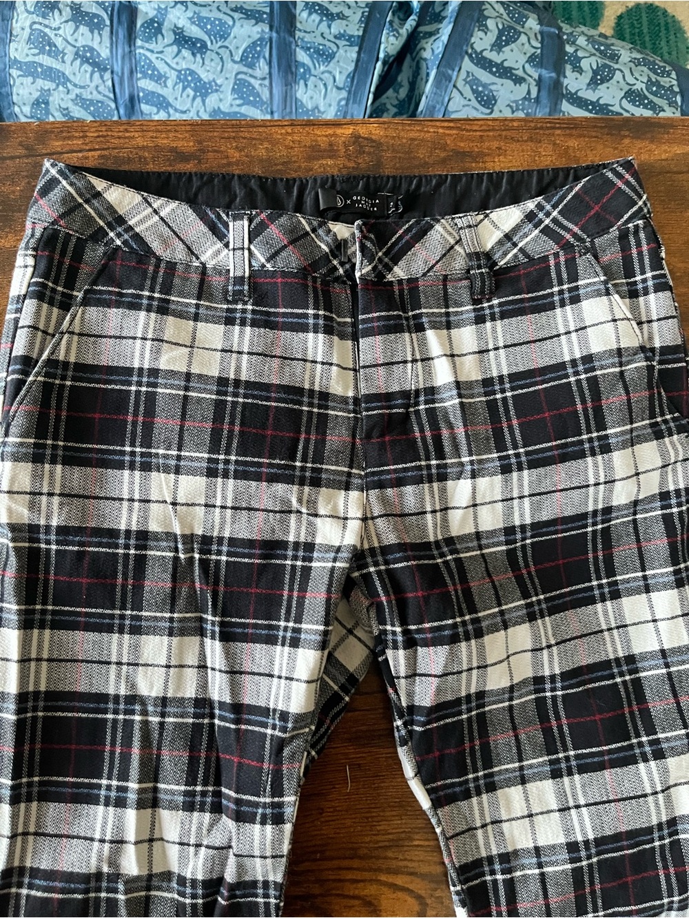 Volcom Black White Plaid Ankle Pants Georgia May Jagger